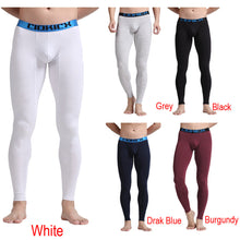 Fashion Men Skinny Leggings Solidcolor Long Johns Underwear Slim Tights Elastic Waist Cotton Sleepwear Thermal Underwear