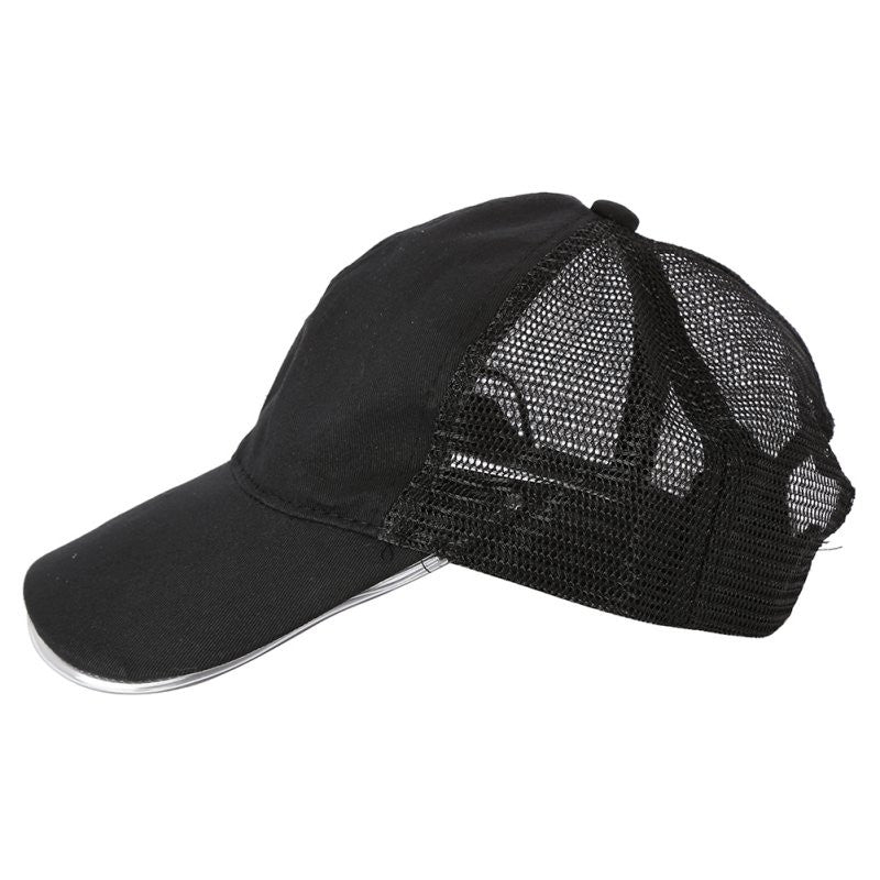 Fashion Night Fishing LED Baseball Cap Hat Light Glow Club Party Black Fabric Travel Hat Snapbacks Caps