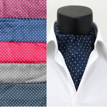 Fashion Polka Dot Men Long Silk Scarves/Cravat Ascot Ties Handkerchief Gentlemen