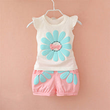 Fashion Toddler Baby Girls Clothing Set Sunflower Girls Clothes Sets Kids Casual Sport Suit Set