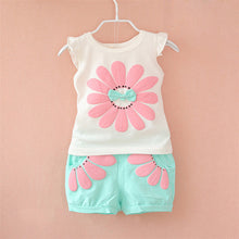 Fashion Toddler Baby Girls Clothing Set Sunflower Girls Clothes Sets Kids Casual Sport Suit Set