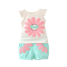 Fashion Toddler Baby Girls Clothing Set Sunflower Girls Clothes Sets Kids Casual Sport Suit Set