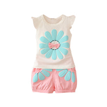 Fashion Toddler Baby Girls Clothing Set Sunflower Girls Clothes Sets Kids Casual Sport Suit Set