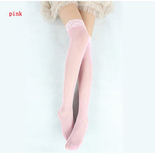 Fashion Women Girls Sexy Lace Nylon Yarn Top Hollow Fishnet Thigh High Long Stockings 5 Colors LY7