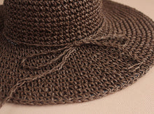 Women Straw Hat Wide Brim Woven Design Foldable Sun Beach Hat Coffee Chapeu Feminino