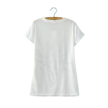 Fashion Women T Shirt Camisas Femininas Animal Horse Print O Neck Short Sleeves Pullover Casual Loose T-shirt Tops White