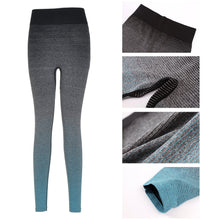 Fashion Women Yuga Pants Girls Elastic Leggings Gradient High Waist Pantaloni Donna Stretch Cropped Trousers Pants