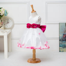 Floral Bow Ball Gown Princess Girls Dresses Sweet Girl Sleeveless Wedding Party Dresses one Piece Tulle Dress