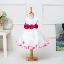 Floral Bow Ball Gown Princess Girls Dresses Sweet Girl Sleeveless Wedding Party Dresses one Piece Tulle Dress