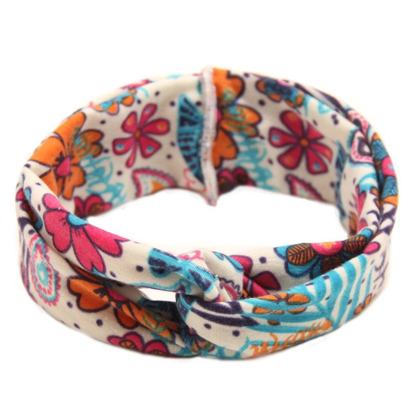 Floral Print Turban Headband, Baby Top Knot Headband, Girls Headwrap Head Band Hair Accessories Headwear Bandeau Bebe Fille LE3