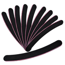 10pc Professional Nail Files Buffer Buffing Slim Crescent Grit Sandpaper 100/180 Nail Tools