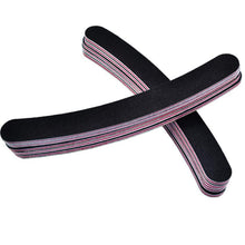 10pc Professional Nail Files Buffer Buffing Slim Crescent Grit Sandpaper 100/180 Nail Tools