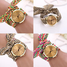 & Women Aztec Tribal Floral Cloth Quartz Dial Wristwatch Watch Clock Dress Bracelet Ladies Watches