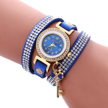 Key Pendant full Crystal Elegance Watch Diamonds Padlocks Bracelet Leather Wrist Watch Clock Bracelets Relogio Femininos