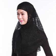 Full Cover Muslim Hat Hijab Two Piece Set Lace Hoofddoek Moslima Solid Islamic Head Turbans For Women Cap Beanies Arab Scarfs