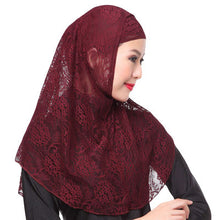 Full Cover Muslim Hat Hijab Two Piece Set Lace Hoofddoek Moslima Solid Islamic Head Turbans For Women Cap Beanies Arab Scarfs
