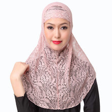 Full Cover Muslim Hat Hijab Two Piece Set Lace Hoofddoek Moslima Solid Islamic Head Turbans For Women Cap Beanies Arab Scarfs