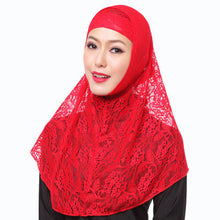 Full Cover Muslim Hat Hijab Two Piece Set Lace Hoofddoek Moslima Solid Islamic Head Turbans For Women Cap Beanies Arab Scarfs