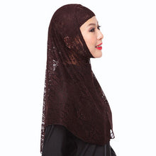 Full Cover Muslim Hat Hijab Two Piece Set Lace Hoofddoek Moslima Solid Islamic Head Turbans For Women Cap Beanies Arab Scarfs