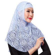Full Cover Muslim Hat Hijab Two Piece Set Lace Hoofddoek Moslima Solid Islamic Head Turbans For Women Cap Beanies Arab Scarfs