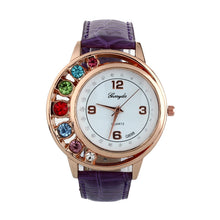 Brand Watches Elegant 7 Colors Diamond Woman Dress PU Leather Strap Bracelet Quartz Watch Womens Wrist Watch lady watches