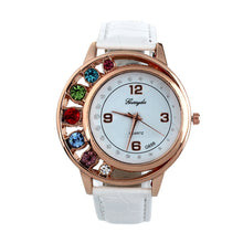 Brand Watches Elegant 7 Colors Diamond Woman Dress PU Leather Strap Bracelet Quartz Watch Womens Wrist Watch lady watches