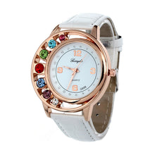 Brand Watches Elegant 7 Colors Diamond Woman Dress PU Leather Strap Bracelet Quartz Watch Womens Wrist Watch lady watches