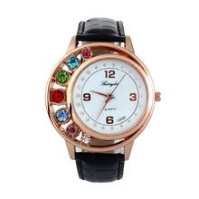 Brand Watches Elegant 7 Colors Diamond Woman Dress PU Leather Strap Bracelet Quartz Watch Womens Wrist Watch lady watches