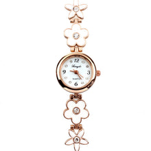 Brand Watches Elegant Flowers Diamond Woman Dress Alloy Strap Bracelet Quartz Watch Womens Wrist Watch lady watches