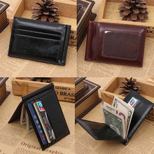 Luxury Business Fashion Men Leather Card Cash Receipt Holder Organizer Bifold Wallet Purse Card&ID Hold