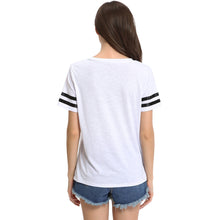 Harajuku Striped Print T Shirt Women Round Neck Short Sleeve Cotton Casual Tops Punk T-shirt Woman Tee Shirt Femme Blusa