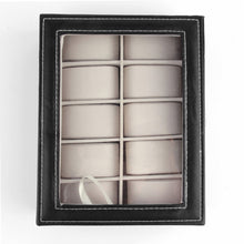 10 Grids Leather Jewelry Watch Display Box Storage Holder Organizer Case Holder