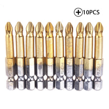 10pcs 1/4" Hex Shank Magnetic PH2 Phillips Cross Head Screwdriver Bits 50mm 83358