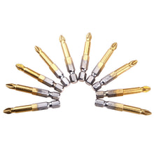 10pcs 1/4" Hex Shank Magnetic PH2 Phillips Cross Head Screwdriver Bits 50mm 83358