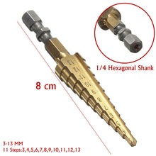 3-13MM 11 Step Hex Shank Drill Bit Titanium Coated Step Drills Metalworking Tools