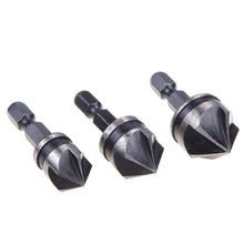3pcs 12mm 16mm 19mm Countersink Bore Set 1/4" Hex Shank Wood Plastic Chamfer Bit 82676