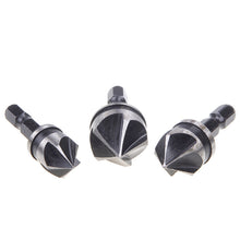 3pcs 12mm 16mm 19mm Countersink Bore Set 1/4" Hex Shank Wood Plastic Chamfer Bit 82676