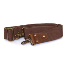 Men Retro Canvas Crossbody Bag Leather Cover Buckle Zipper Designer Handbags Casual Messenger Bag School Travel Bag