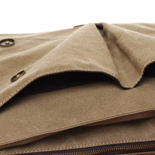Men Retro Canvas Crossbody Bag Leather Cover Buckle Zipper Designer Handbags Casual Messenger Bag School Travel Bag