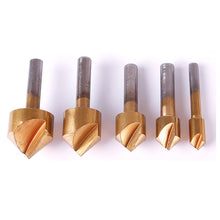 5pcs HCS Chamfering Drill Bit 90 Degree End Mill Cutter Bit Countersink Set 69208