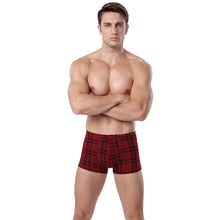Comfortable Men Boxer Shorts Plaid Tartan Elastic Waist Cotton Trunks Men Underwear Boxers Panties Underpants Plus Size