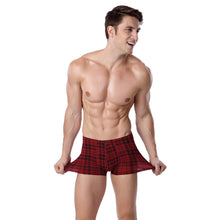 Comfortable Men Boxer Shorts Plaid Tartan Elastic Waist Cotton Trunks Men Underwear Boxers Panties Underpants Plus Size