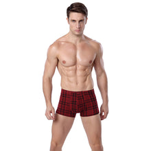 Comfortable Men Boxer Shorts Plaid Tartan Elastic Waist Cotton Trunks Men Underwear Boxers Panties Underpants Plus Size