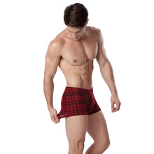 Comfortable Men Boxer Shorts Plaid Tartan Elastic Waist Cotton Trunks Men Underwear Boxers Panties Underpants Plus Size
