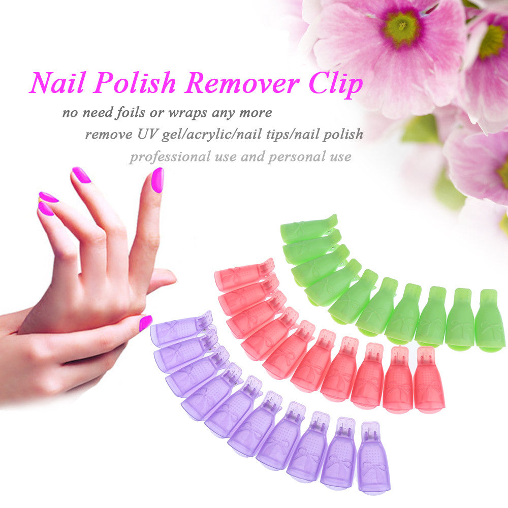 Gel Nail Remover Cap 10pcsUV Gel Soak Off Removers Device Nail Polish Remove Finger Clip Caps 3colors