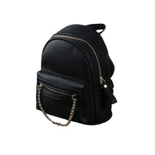 PU Leather Backpack Women Backbag Chain Zipper Pocket Large Capacity Casual Bag Light Grey/Black/Pink