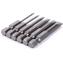 6pcs 50mm 2.0-6.0mm S2 alloy steel Flat Head Slotted Tip Magnetic Slotted Screwdrivers Bits 95255