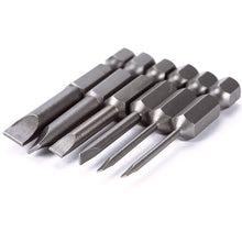 6pcs 50mm 2.0-6.0mm S2 alloy steel Flat Head Slotted Tip Magnetic Slotted Screwdrivers Bits 95255