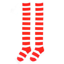 Women Girls Cute Striped Thigh High Stocking Over Knee Ladies Fashion Casual Halloween Cosplay Stockings