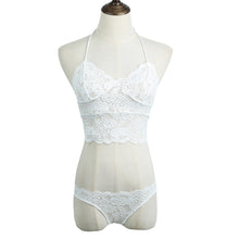 Sexy Style Women Lace Lingerie Set Sheer Corset Push Up Vest Top And Panties Set Women Underwear Suit White Intimates Sets